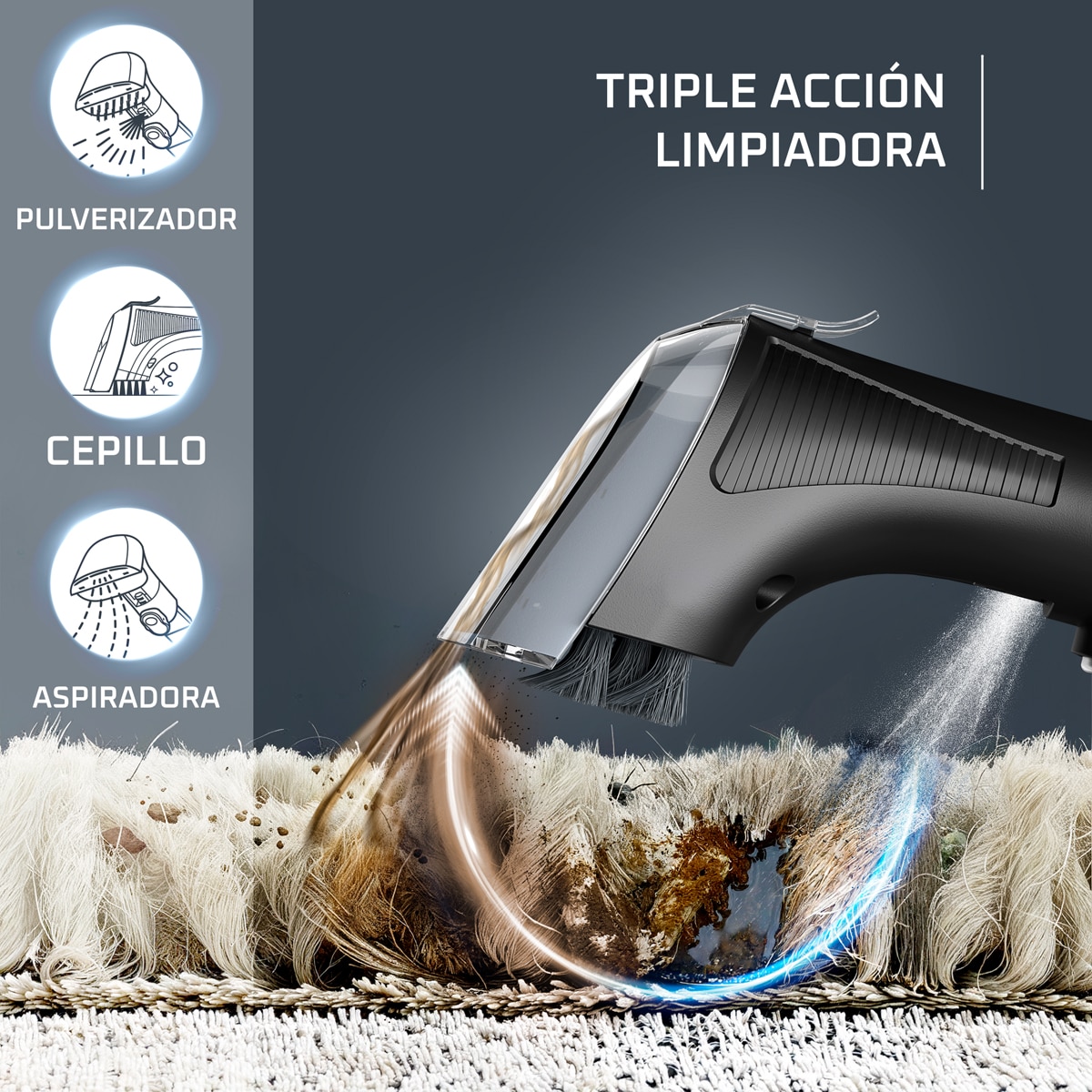 Aspirador Quitamanchas Rowenta Clean It Hot & Cold IN7021 pulveriza, friega y aspira Cobre-4