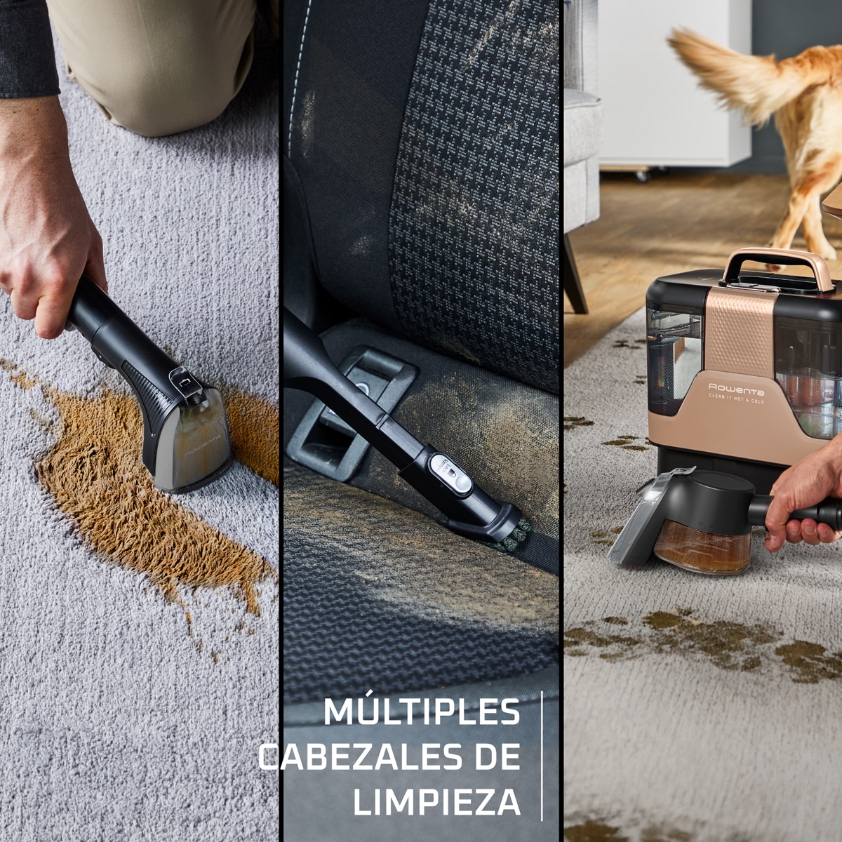 Aspirador Quitamanchas Rowenta Clean It Hot & Cold IN7021 pulveriza, friega y aspira Cobre-5