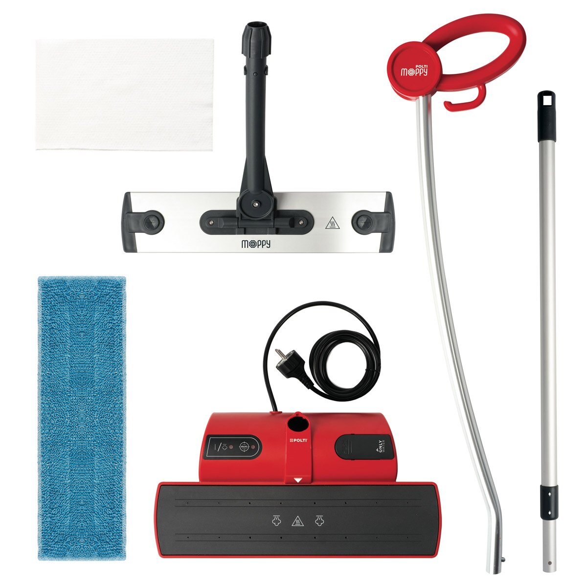 Mopa de vapor Polti Mopyy Red, recoge y elimina virus, gérmenes y bacterias - Rojo Rojo-11