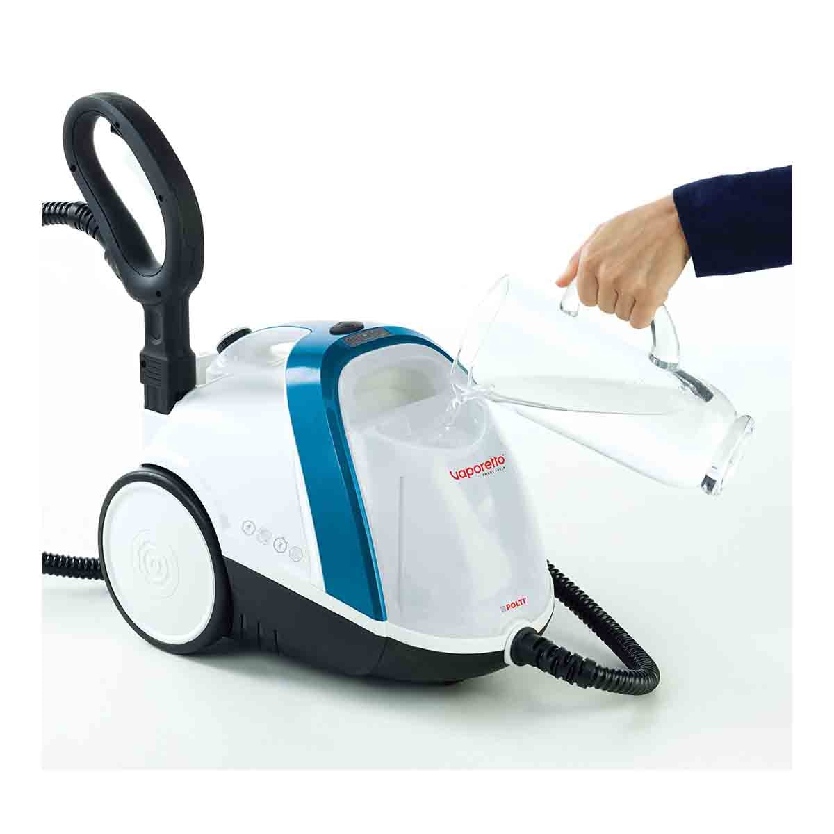 Vaporetto Polti Smart 100 B con cepillo Vaporforce, mata y elimina virus, gérmenes y bacterias Blanco / Azul-6