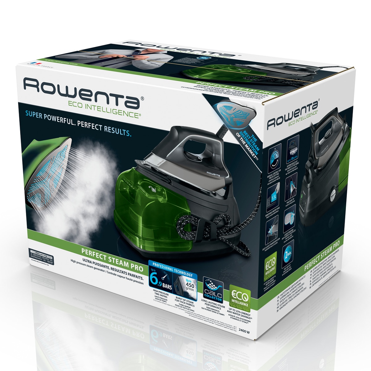 Centro de planchado Rowenta Perfect Steam Pro DG8626 con suela Microsteam 400 HD Láser Gris / Verde-7