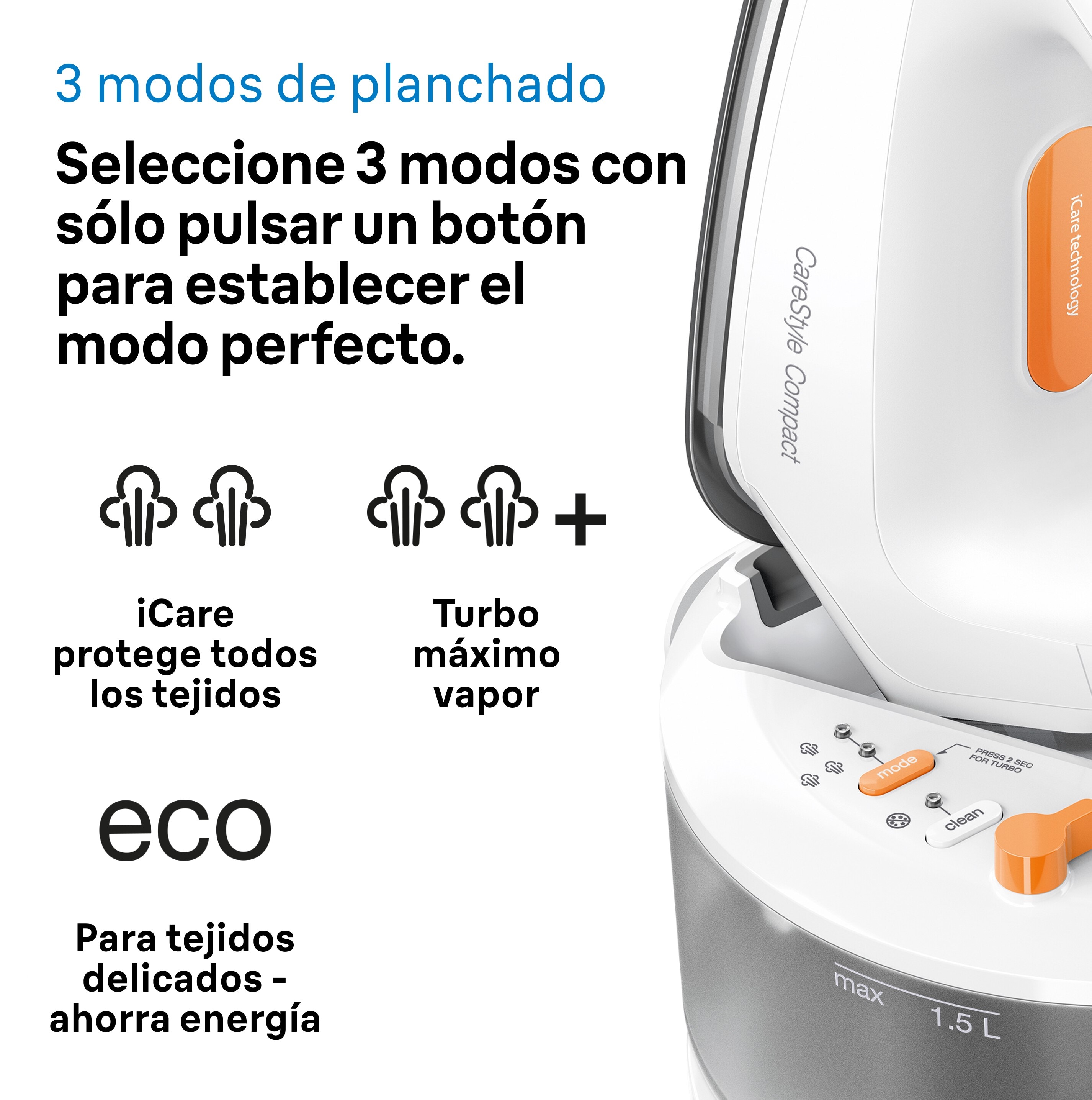 Centro de planchado Braun CareStyle Compact IS2132WH con tecnología DoubleSteam Blanco-3