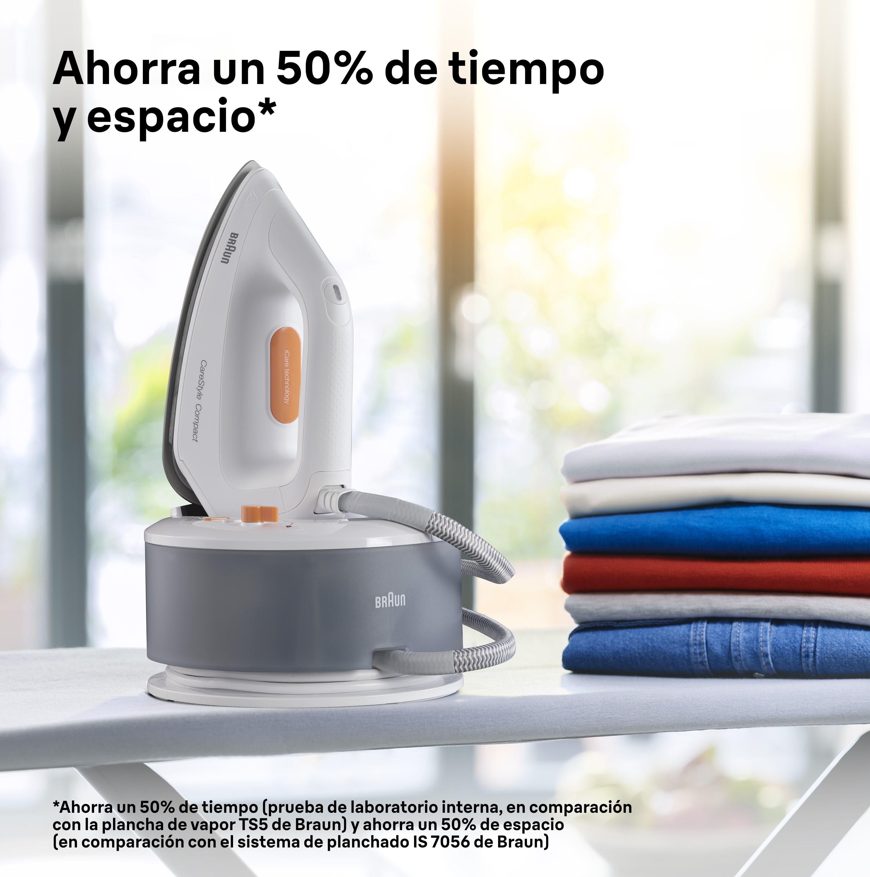 Centro de planchado Braun CareStyle Compact IS2132WH con tecnología DoubleSteam Blanco-7