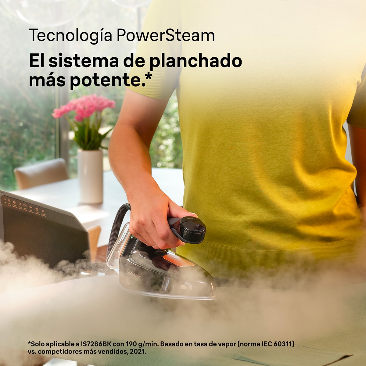 Imagen 7 de Centro de planchado Braun CareStyle 7 Pro IS7286BK con golpe de vapor superpotente - Negro / Cobre Negro / Cobre