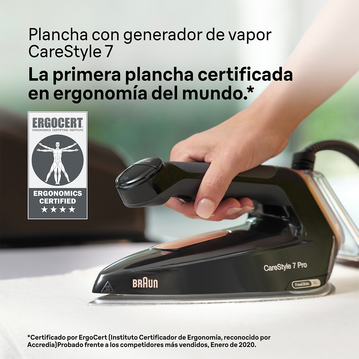Imagen 8 de Centro de planchado Braun CareStyle 7 Pro IS7286BK con golpe de vapor superpotente - Negro / Cobre Negro / Cobre