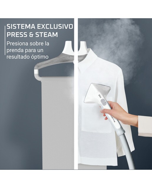 Centro de planchado vertical Rowenta Pro Style Care IS8470 con sistema Press & Steam Blanco / Plateado-3