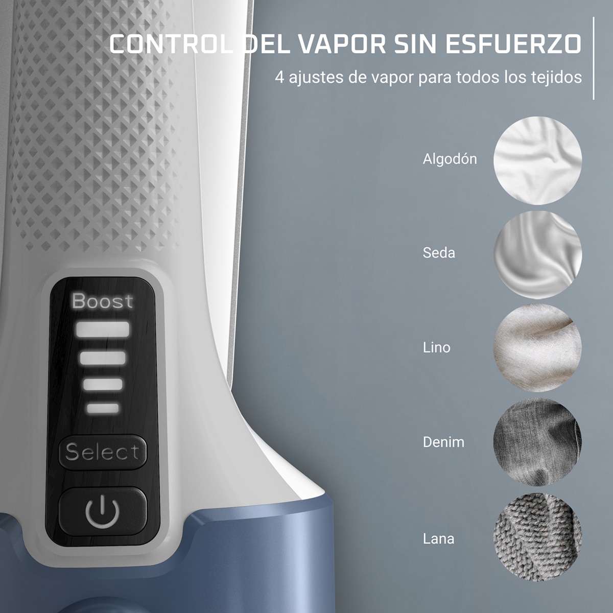 Plancha vertical Rowenta Pure Force 2 en 1 Uso vertical/horizontal, 180 ml Blanco-7
