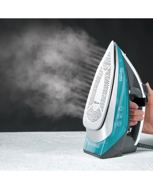 Plancha de vapor Polti PLEU0253 Quick & Slide QS220 con suela de cerámica Verde agua / Blanco-5