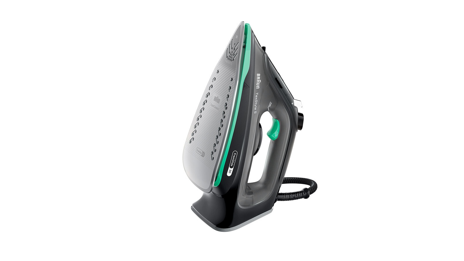 Plancha de vapor Braun TexStyle 5 SI5277GR con suela cerámica y función de vaporización vertical Negro / Verde-3