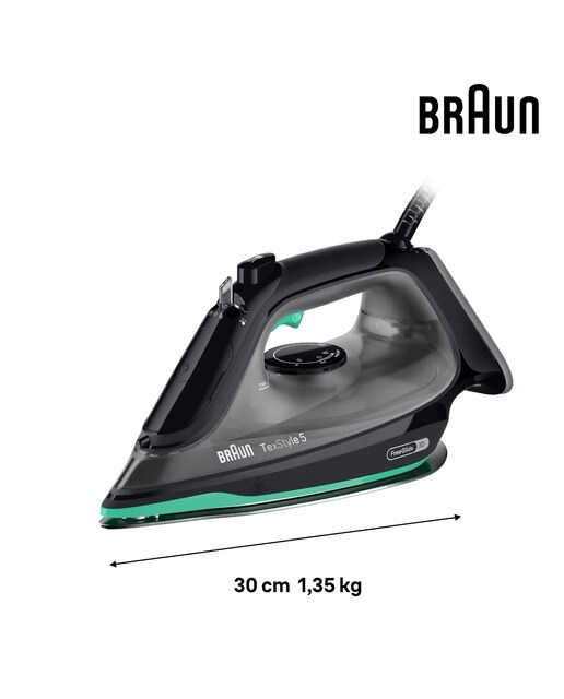 Plancha de vapor Braun TexStyle 5 SI5277GR con suela cerámica y función de vaporización vertical Negro / Verde-7
