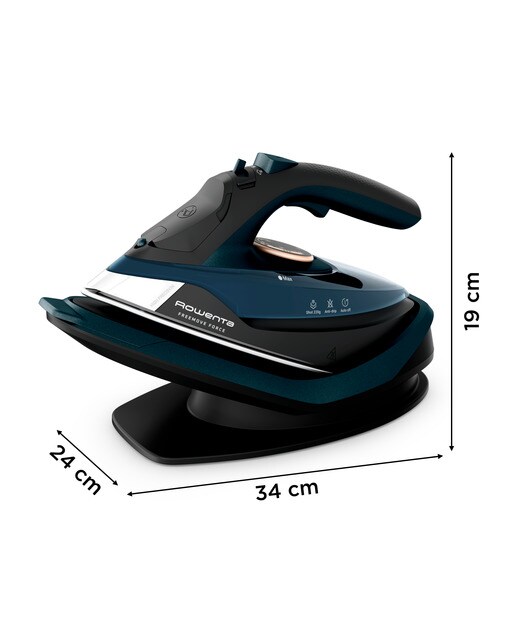 Plancha de vapor Rowenta Freemove Force sin cable - Negro / Azul Negro / Azul-3