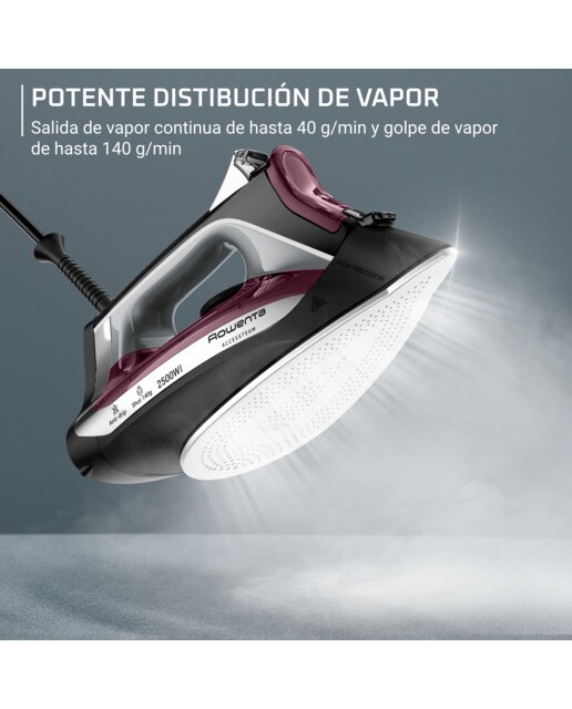 Plancha de vapor Rowenta DW4348 Accesteam con suela microsteam 300 Burdeos-4