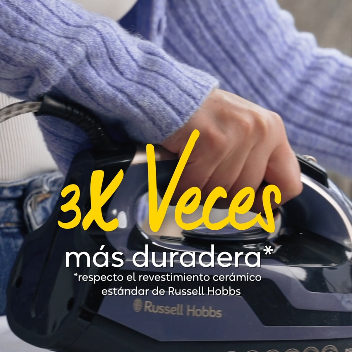 Plancha de vapor Russell Hobbs Power Steam con suela cerámica de cuarzo Azul-8