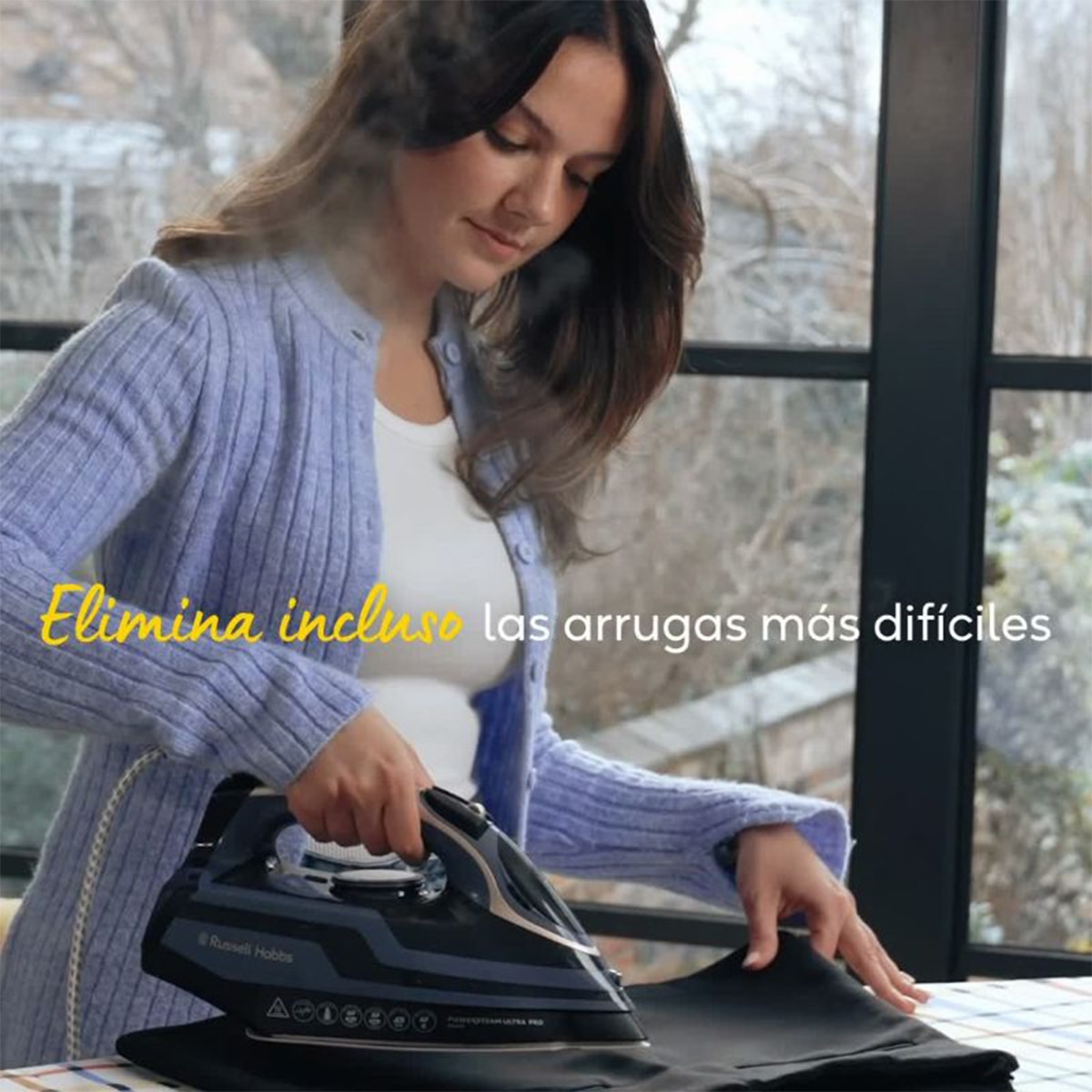 Plancha de vapor Russell Hobbs Power Steam con suela cerámica de cuarzo Azul-9
