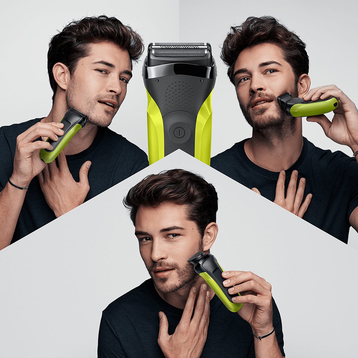 Afeitadora Eléctrica Braun Series 3 Shave&Style 300BT 3 en 1 maquinilla para hombre con recortadora de precisión para la barba y 5 peines Negro / Verde-2