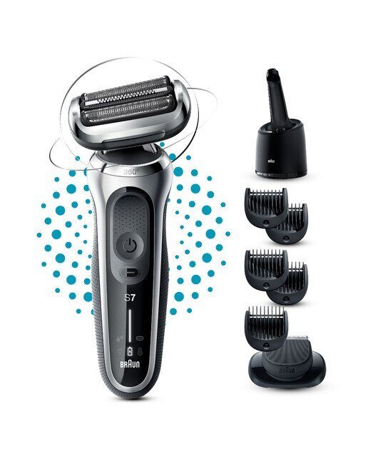 Afeitadora eléctrica Braun Series 7 71-S7500cc,G44 360° Flex, uso en seco y en mojado, con recortadora de barba, centro de limpieza SmartCare Gris-4