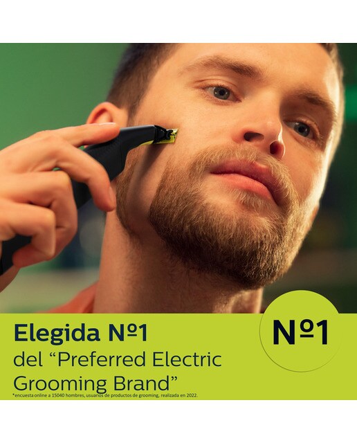 Maquinilla de afeitar Philips OneBlade Pro 360, cara y cuerpo, en seco y mojado, barbero, 120 min, estuche Cromado-9
