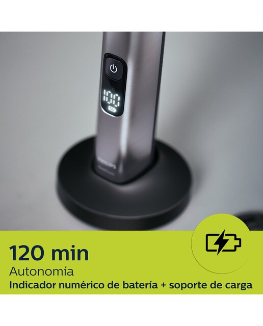 Maquinilla de afeitar Philips OneBlade Pro 360, cara y cuerpo, en seco y mojado, barbero, 120 min, estuche Cromado-10