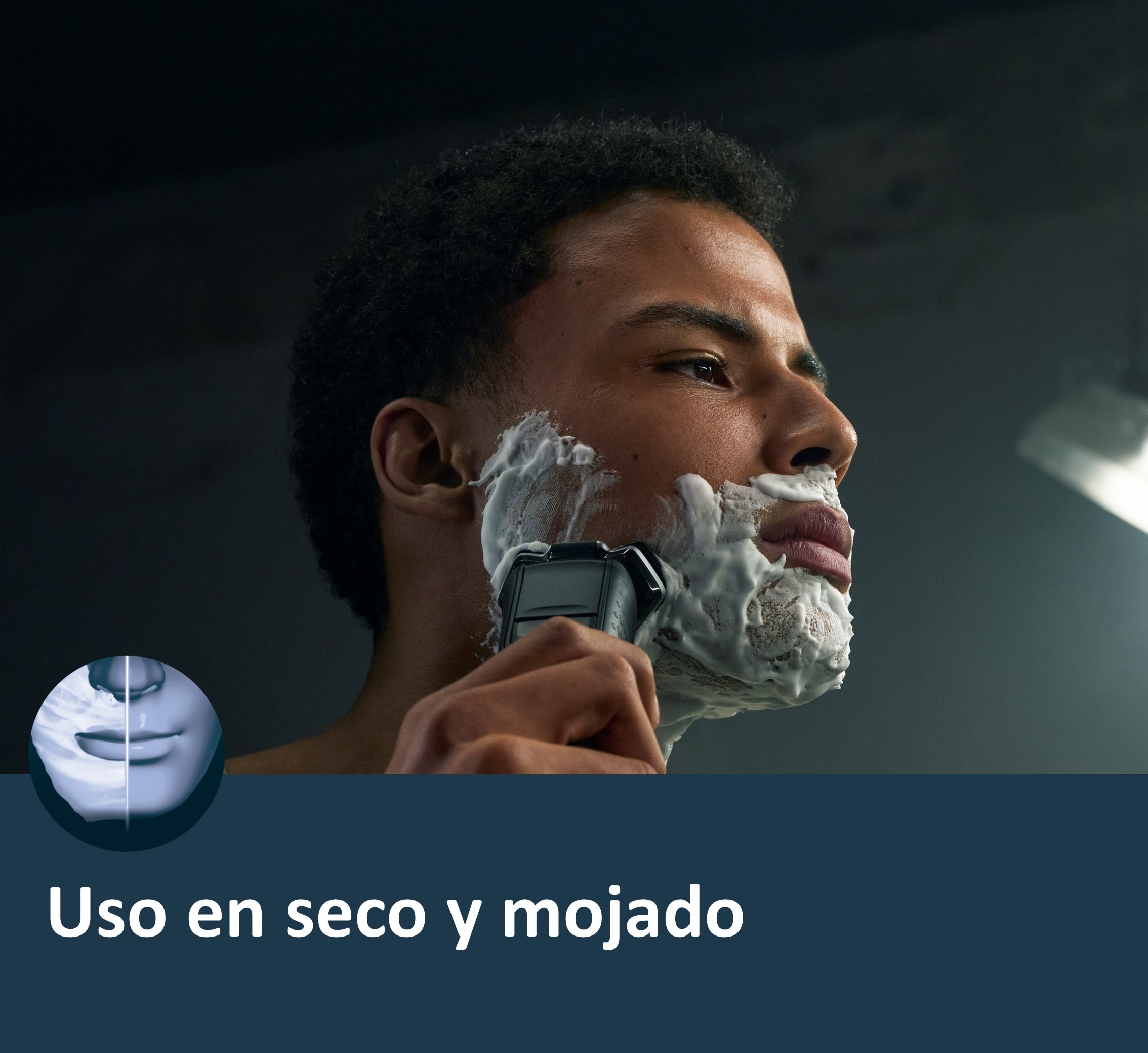 Afeitadora eléctrica Philips Serie 5000, máquina de afeitar hombre en seco y mojado, con soporte de carga 5