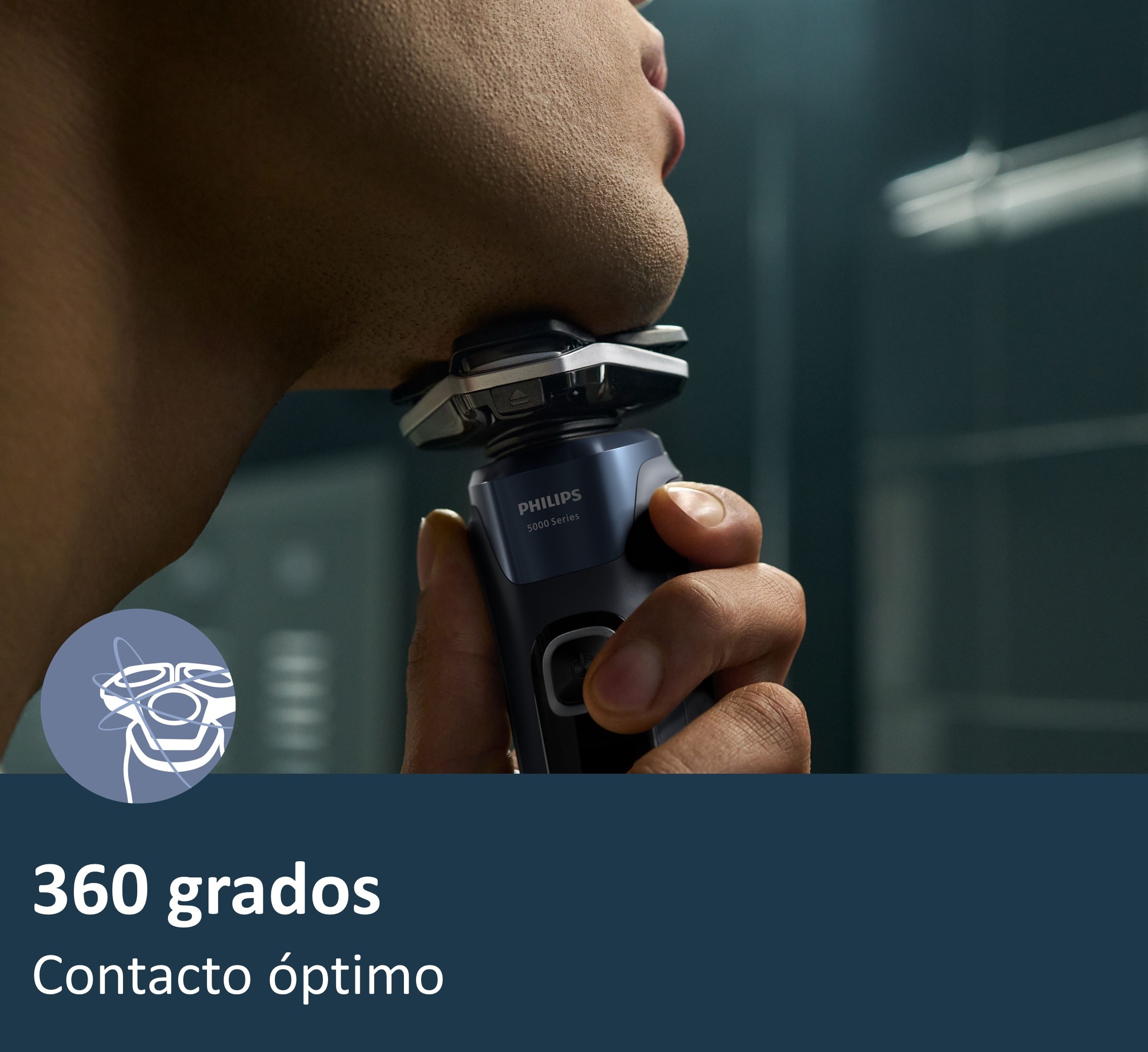 Afeitadora eléctrica Philips Serie 5000, máquina de afeitar hombre en seco y mojado, con soporte de carga 7