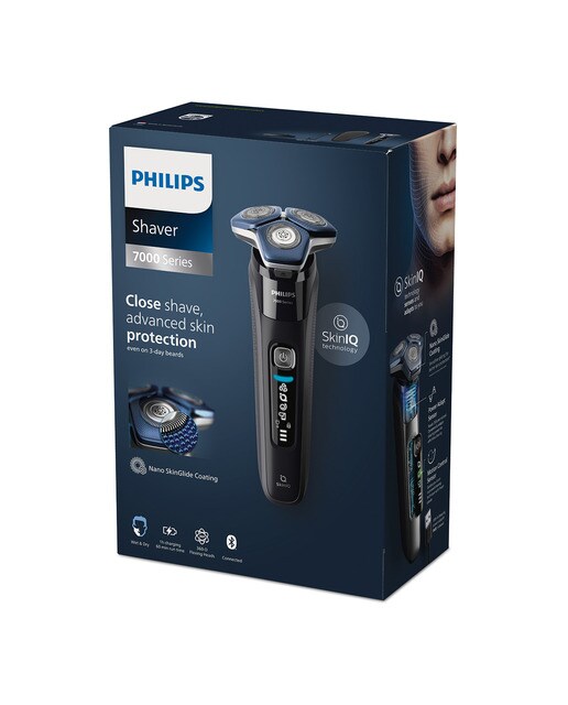 Afeitadora eléctrica Philips Serie 7000, máquina de afeitar hombre en seco y mojado, soporte de carga y funda 11