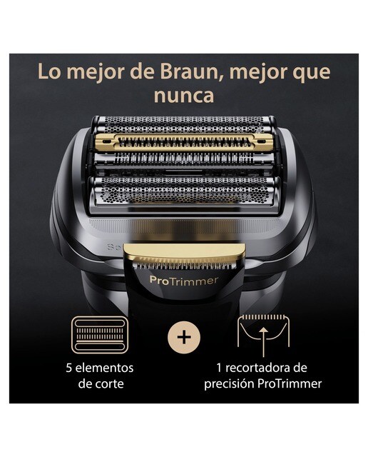 Afeitadora eléctrica Braun Series 9 PRO+ 9575cc, centro de limpieza SmartCare, PowerCase, uso en seco y en mojado Gris-5