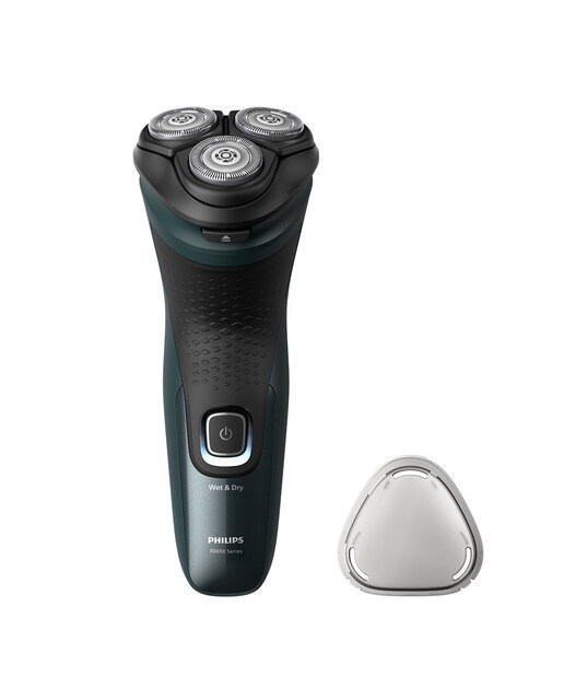 Philips - Afeitadora eléctrica Philips Serie X3000, 45 min autonomía, máquina de afeitar hombre en seco y mojado, cabezales flexibles 4D.