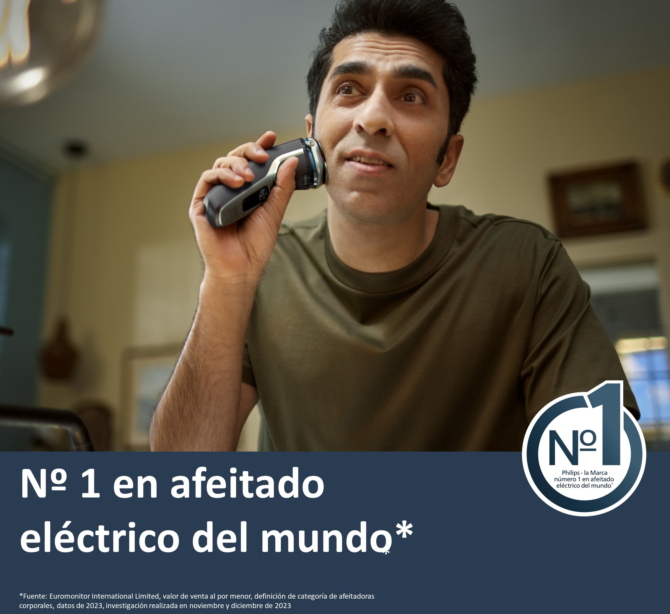 Afeitadora eléctrica Philips Serie X3000, 45 min autonomía, máquina de afeitar hombre en seco y mojado, cabezales flexibles 4D Verde refrescante oscuro-2