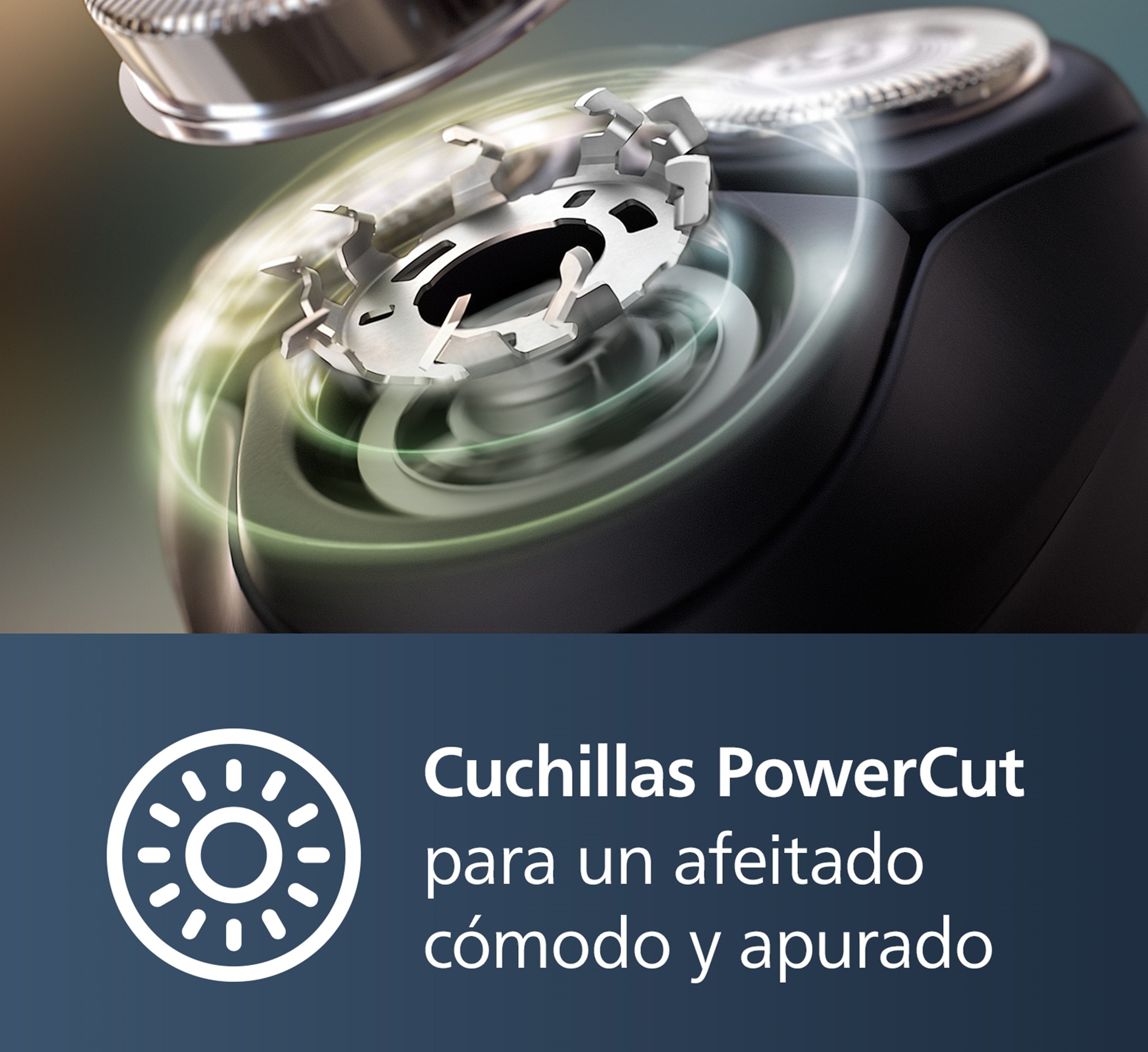 Afeitadora eléctrica Philips Serie X3000, 45 min autonomía, máquina de afeitar hombre en seco y mojado, cabezales flexibles 4D Verde refrescante oscuro-8