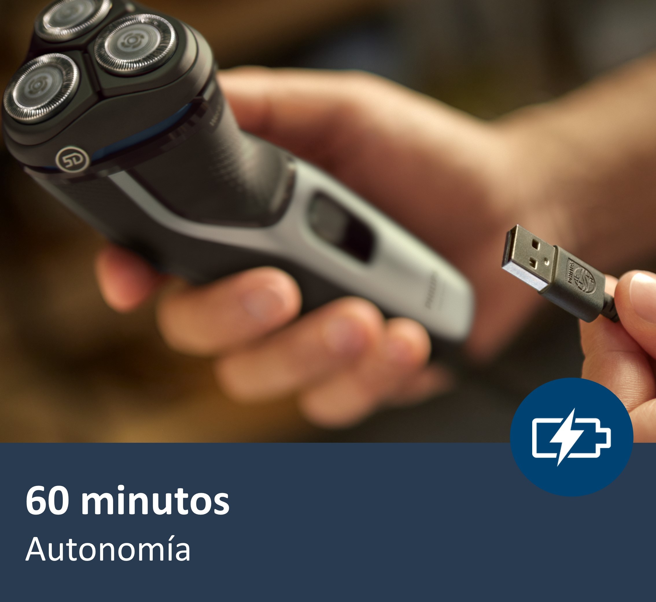 Máquina de Barbear Philips Serie 3000 S3143/02 60 Minutos de Autobomia, Uso Seco ou Húmido, Cabeças Flexíveis 5D Prata-10