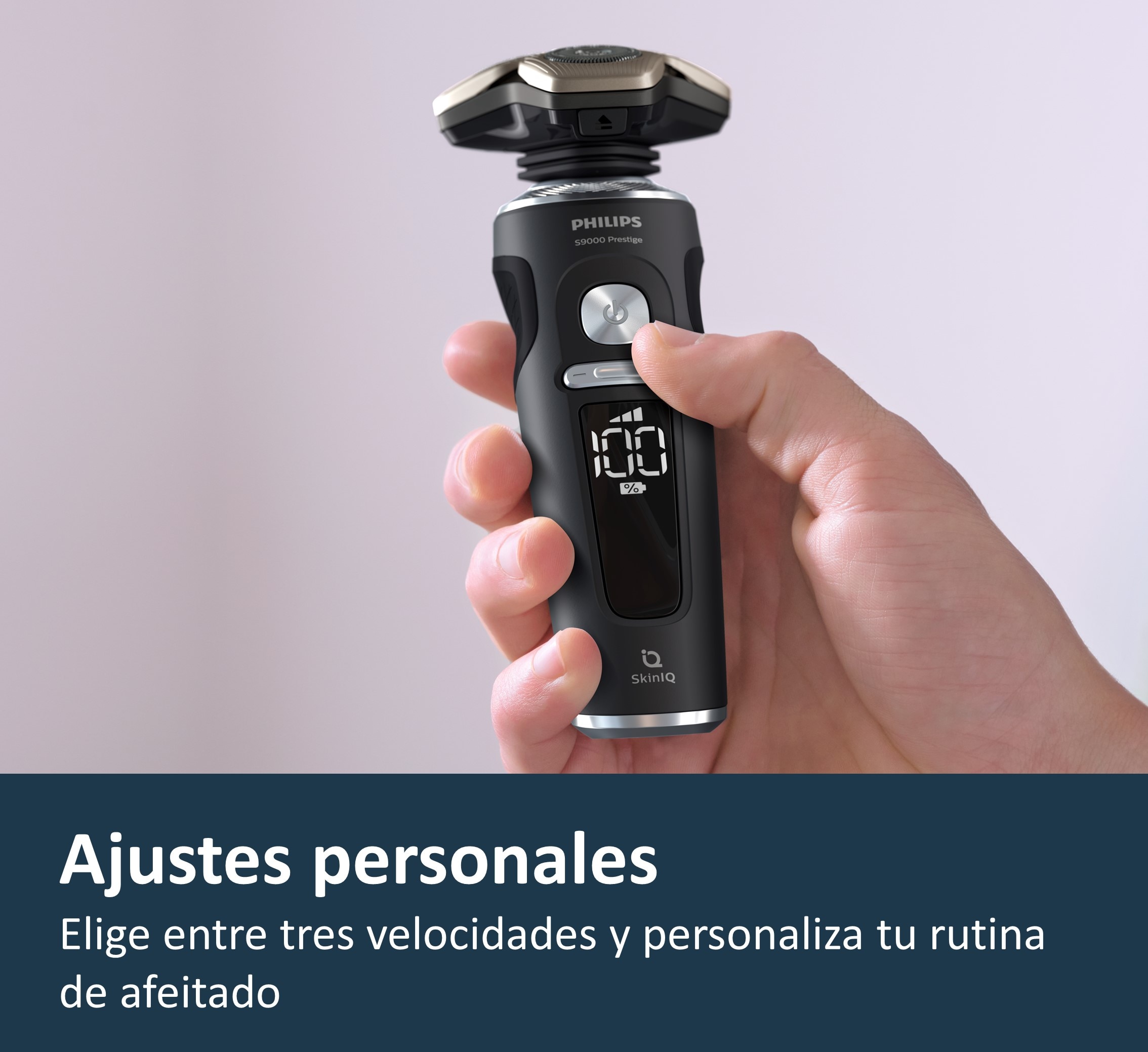 Afeitadora eléctrica Philips Serie 9000 Prestige, el mejor apurado, 60 min autonomía, uso en seco y mojado, base carga, naricero, perfilador 8