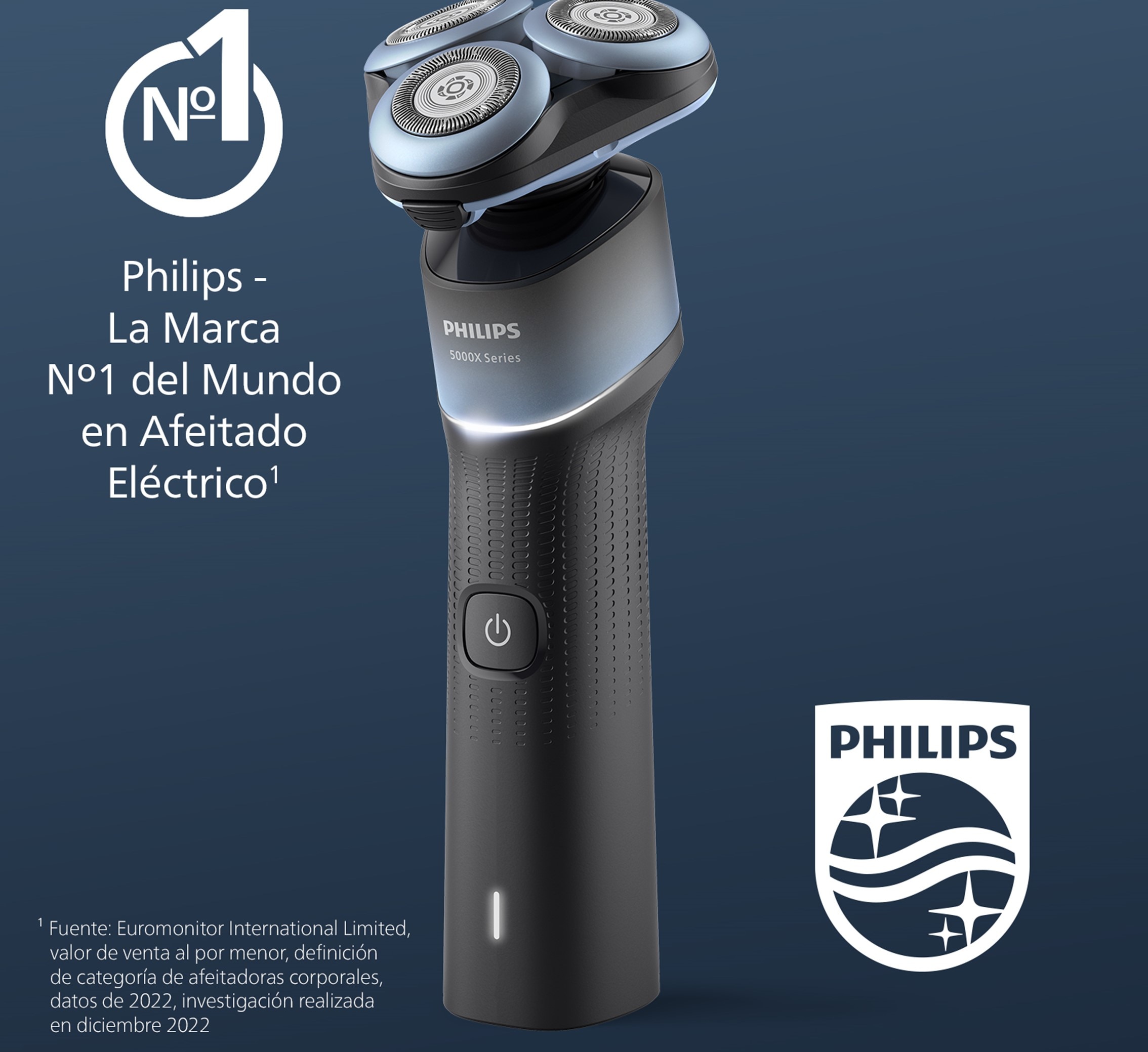 Afeitadora eléctrica Philips Serie 5000X, máquina de afeitar hombre en seco y mojado, 50 min autonomía, uso en seco y mojado 2