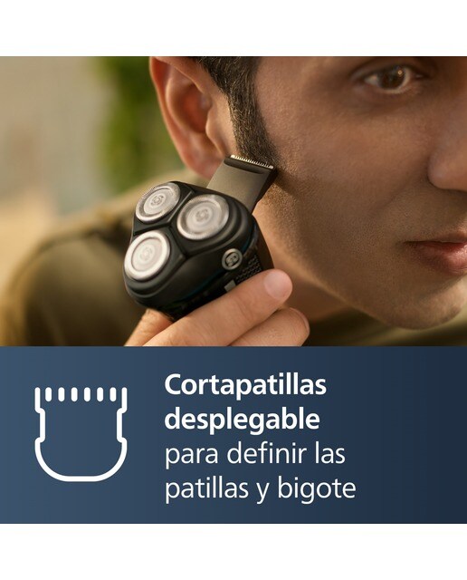 Afeitadora eléctrica Philips Serie 3000, máquina de afeitar hombre en seco y mojado, cabezales flexibles 5D, tapa protectora, 60 min autonomía - Plata brillo Plata brillo-9