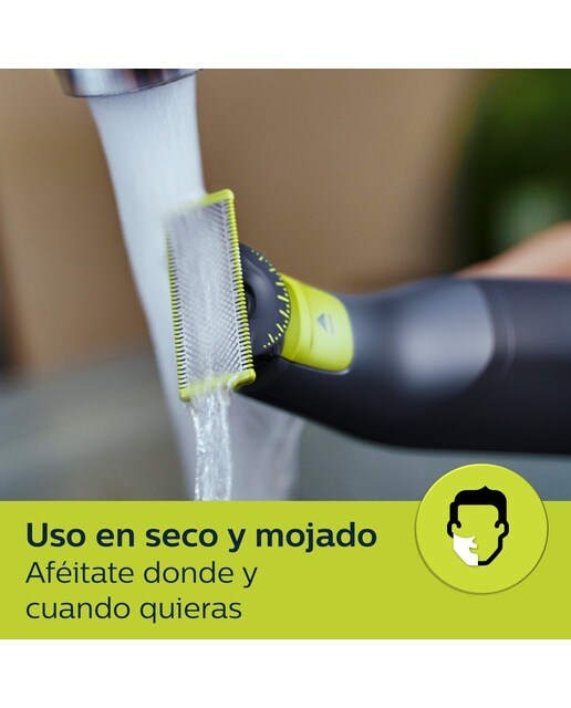 Maquinilla de afeitar Philips OneBlade Pro 360,cara y cuerpo en seco y mojado,barbero con peine guía de 20 longitudes, 120 min - Cromado Cromado-7