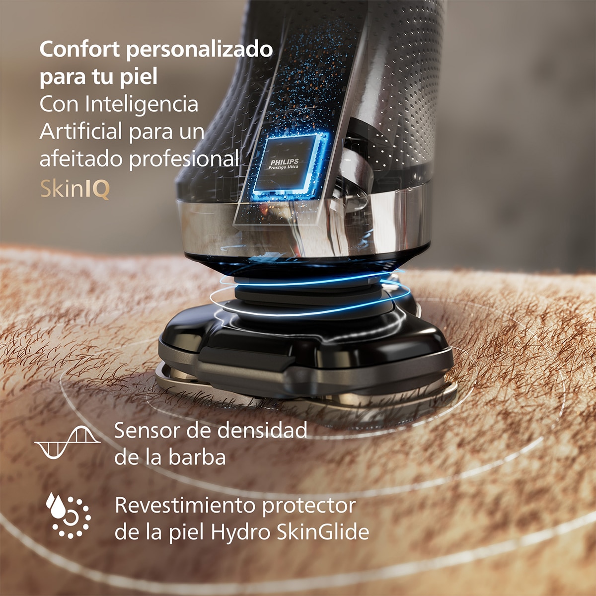 Afeitadora eléctrica Philips i9000, máquina de afeitar hombre en seco y mojado, centro de limpieza, base carga 3