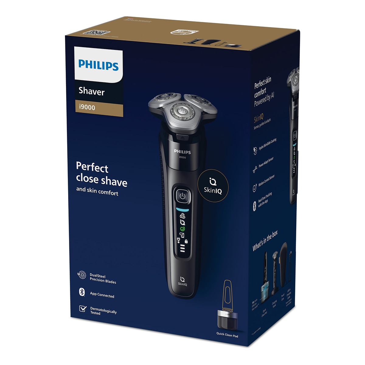 Afeitadora eléctrica Philips i9000, máquina de afeitar hombre en seco y mojado, centro de limpieza, base carga 9