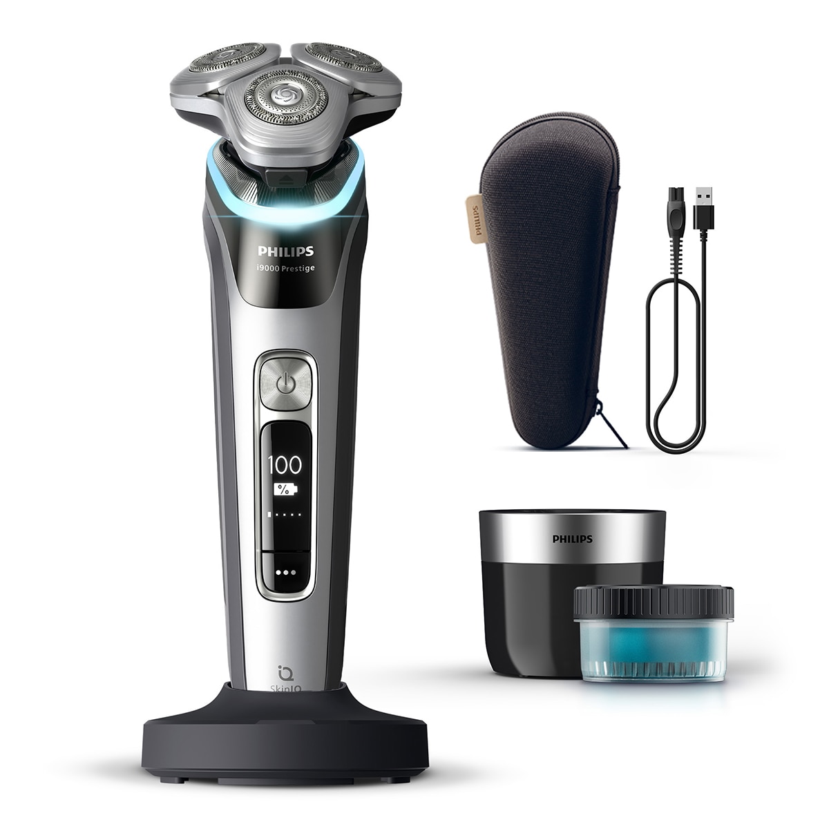 Imagen 0 de Afeitadora eléctrica Philips i9000 Prestige, máquina de afeitar hombre en seco y mojado, base de carga, estuche de viaje, centro de limpieza