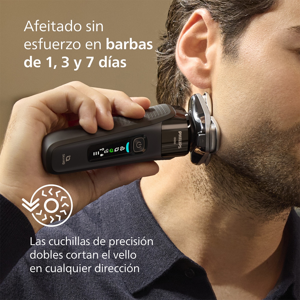Afeitadora eléctrica Philips i9000 Prestige, máquina de afeitar hombre en seco y mojado, base de carga, estuche de viaje, centro de limpieza 6