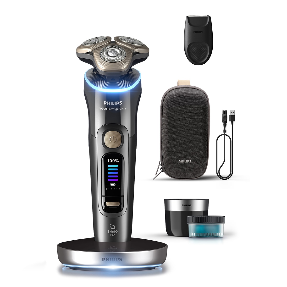 Imagen 0 de Afeitadora eléctrica Philips i9000 Prestige Ultra, máquina de afeitar hombre en seco y mojado, 5 modos de afeitado, centro de limpieza