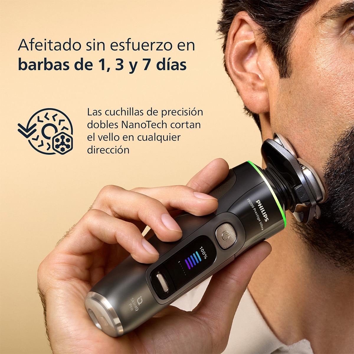 Afeitadora eléctrica Philips i9000 Prestige Ultra, máquina de afeitar hombre en seco y mojado, 5 modos de afeitado, centro de limpieza 3
