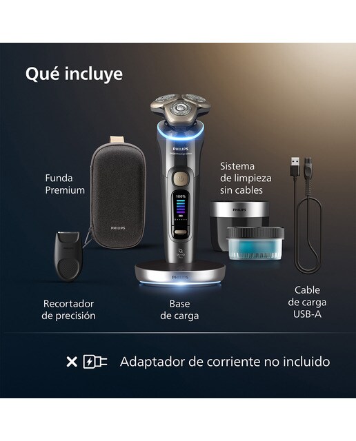 Afeitadora eléctrica Philips i9000 Prestige Ultra, máquina de afeitar hombre en seco y mojado, 5 modos de afeitado, centro de limpieza 8
