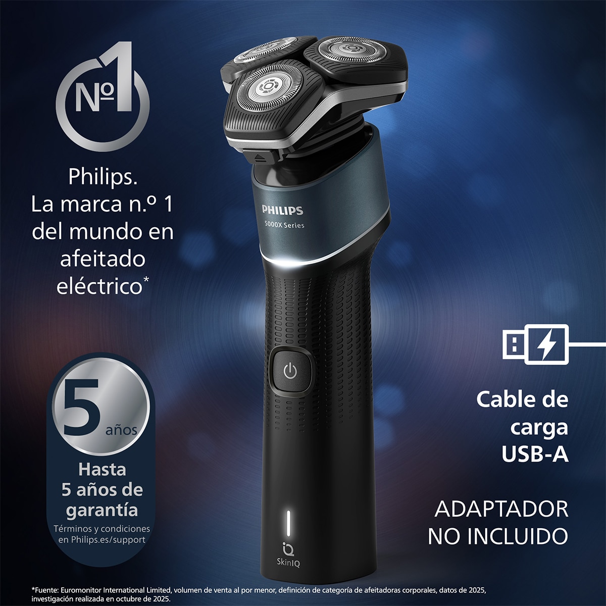Imagen 3 de Afeitadora eléctrica Philips series 5000X Wet & Afeitado apurado. - Gris Gris