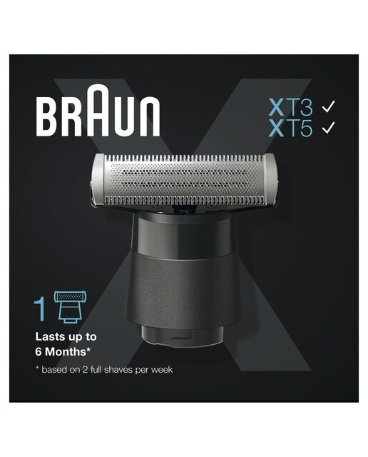 Recambio cabezal para recortadora de barba y afeitadora eléctrica Braun Series X XT20, lámina 4D con peine bidireccional y cabezal flexible Negro-2