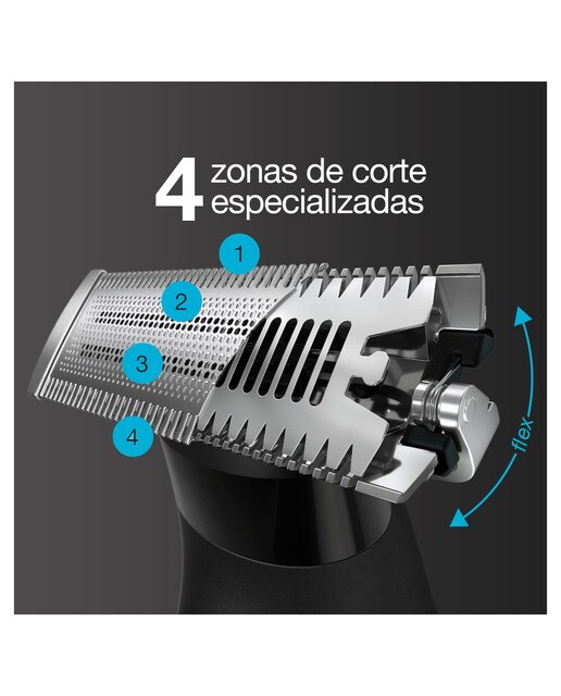 Recambio cabezal para recortadora de barba y afeitadora eléctrica Braun Series X XT20, lámina 4D con peine bidireccional y cabezal flexible Negro-5