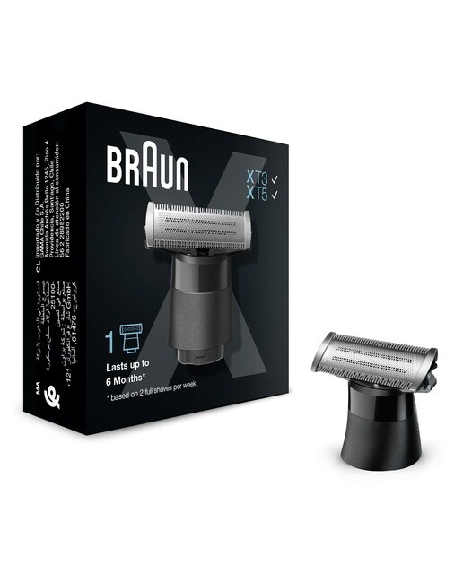 Recambio cabezal para recortadora de barba y afeitadora eléctrica Braun Series X XT20, lámina 4D con peine bidireccional y cabezal flexible Negro-6
