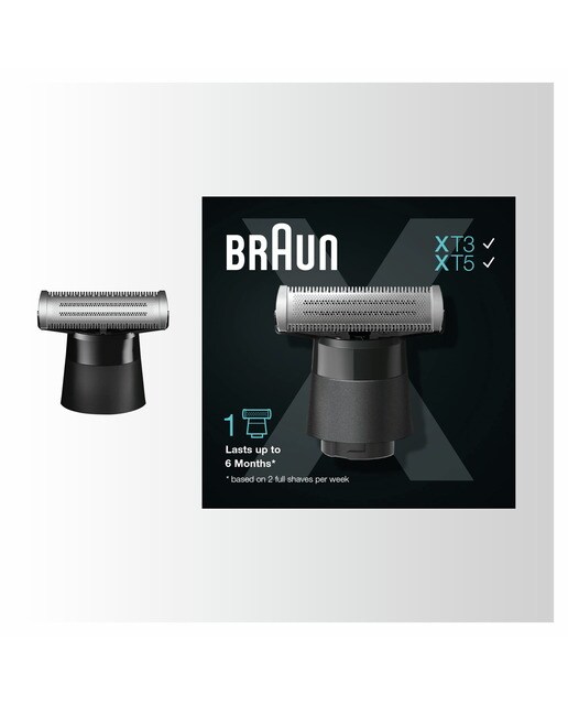 Recambio cabezal para recortadora de barba y afeitadora eléctrica Braun Series X XT20, lámina 4D con peine bidireccional y cabezal flexible Negro-7