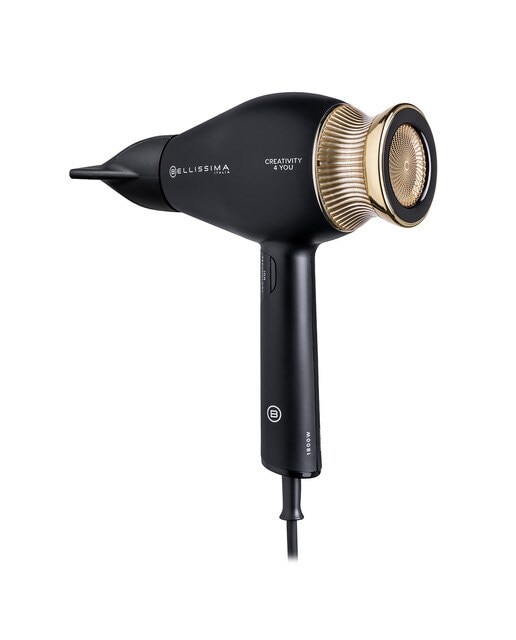 Imagem 0 de Secador de Cabelo Bellisima 11826 Creativity 4 You de 1800 W - 3 Níveis de Temperatura - 4 Acessórios - Preto e Dourado