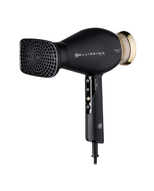 Secador de Cabelo Bellisima 11826 Creativity 4 You de 1800 W - 3 Níveis de Temperatura - 4 Acessórios - Preto e Dourado Preto / Dourado-7