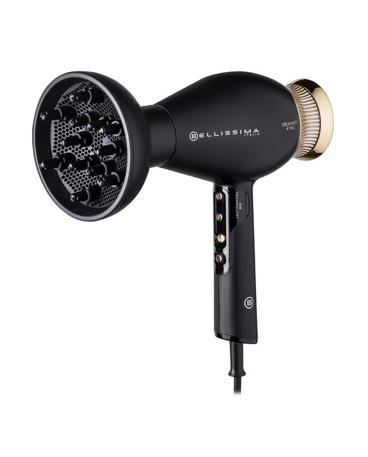 Secador de Cabelo Bellisima 11826 Creativity 4 You de 1800 W - 3 Níveis de Temperatura - 4 Acessórios - Preto e Dourado Preto / Dourado-8