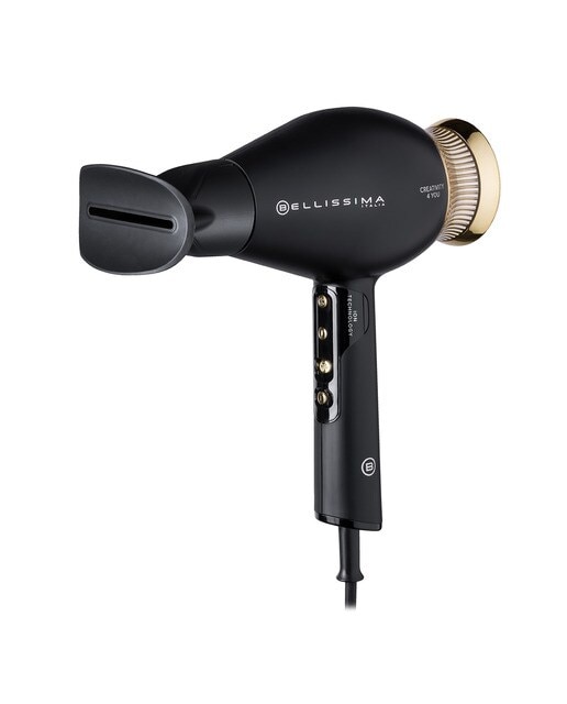 Secador de Cabelo Bellisima 11826 Creativity 4 You de 1800 W - 3 Níveis de Temperatura - 4 Acessórios - Preto e Dourado Preto / Dourado-9